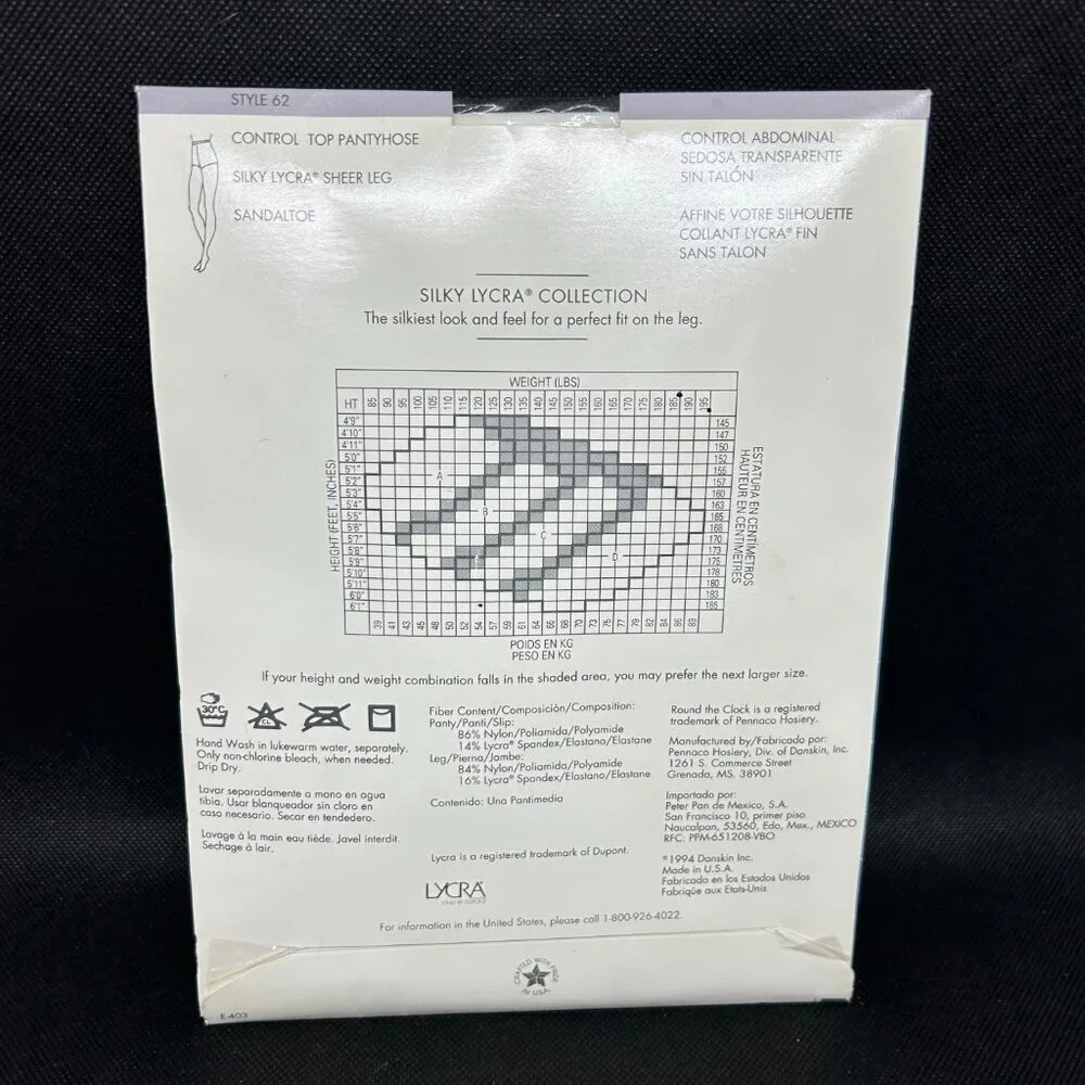 New in package Ladies Round The Clock control top pantyhose Size C